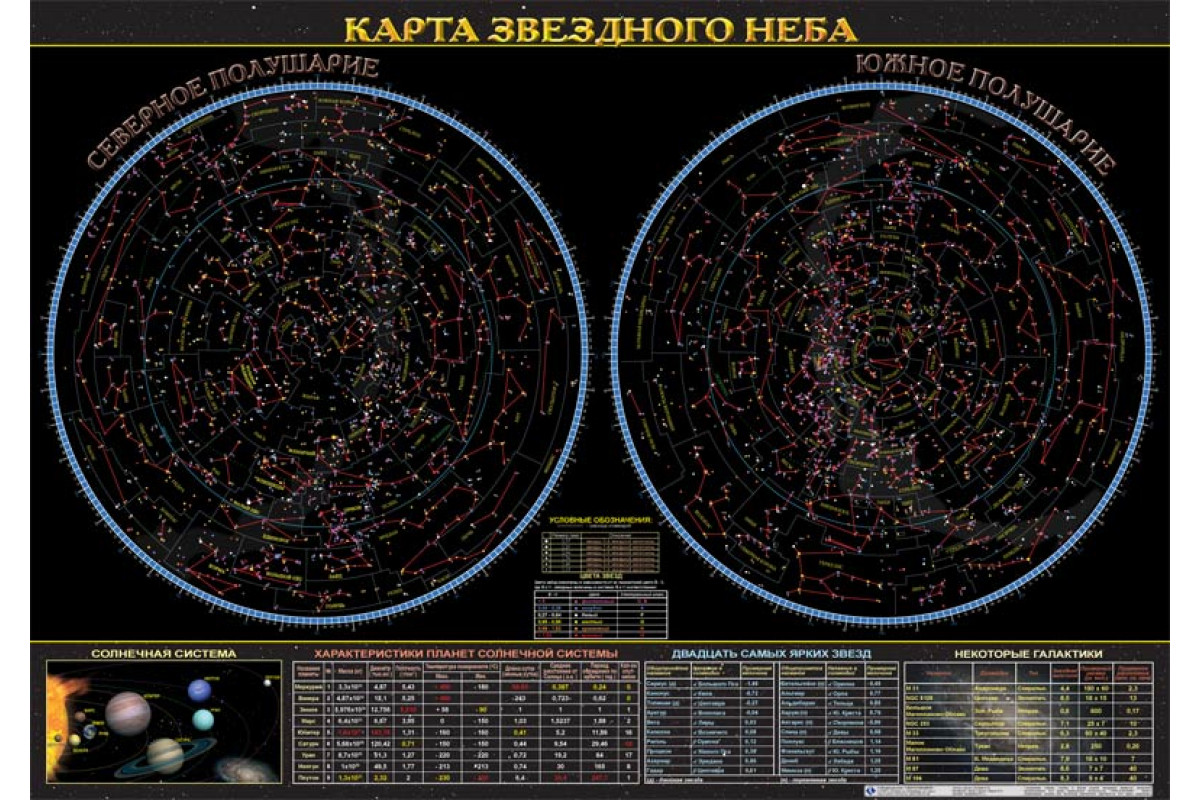 Карта звездного неба , Таблица, 1 таблица, размером 100х70 см - Компания  ПАРТНЕР | Купить выгодно. Короткие сроки отгрузки, наличие, гарантия, по  465 и 590 приказу. Доставка по России. Производство.